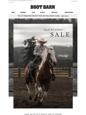 Boot Barn - The Back To School Sale