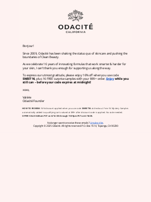 Odacité - Don’t miss our birthday gift!