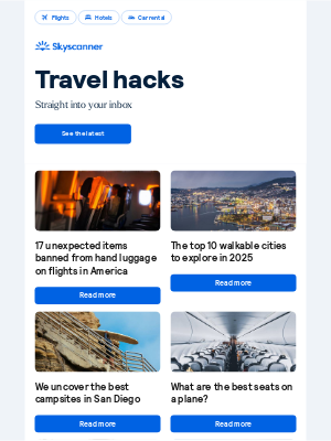Skyscanner  - 17 unexpected items banned from hand luggage on flights in America