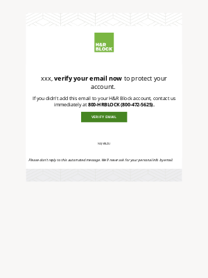 H&R Block - Verify your email address