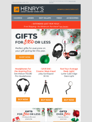 Henry’s - Explore Gifts for Every Budget