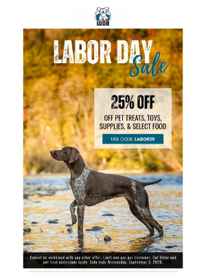 White Dog Bone - Happy Labor Day! Enjoy Some BIG Deals