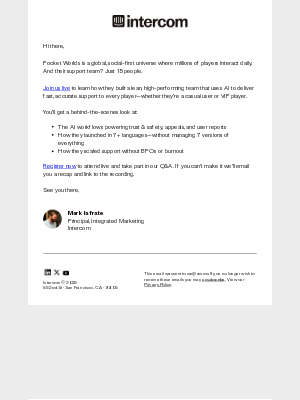 Intercom - [Webinar] AI strategies for supporting millions of players