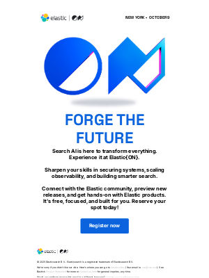 Elastic - Elastic{ON} is coming to New York City! Join the AI-powered search revolution