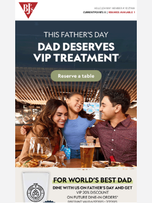 Give Dad the VIP treatment