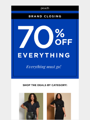 peach - HURRY! Take 70% Off Everything
