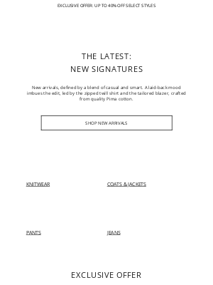 COS - The latest: new signatures