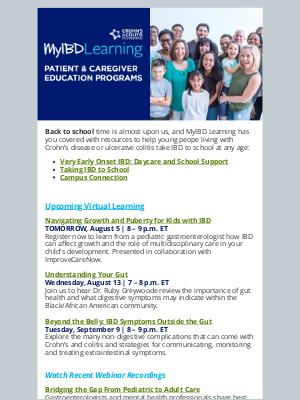 Crohn's & Colitis Foundation - MyIBD Learning Monthly Newsletter