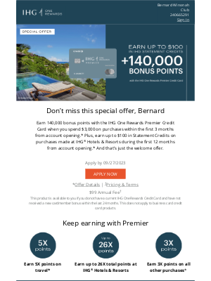 Intercontinental Hotel Group - Time’s almost up: Earn 140K bonus points 💰