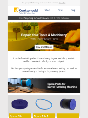 Cookson Gold (United Kingdom) - Repair tools & machinery with these essentials