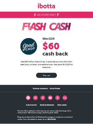 Ibotta - Good Chop: 24 Hour Flash Cash ⚡️