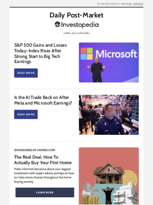 Investopedia - S&P 500 Gains and Losses Today: Index Rises After Strong Start to Big Tech Earnings