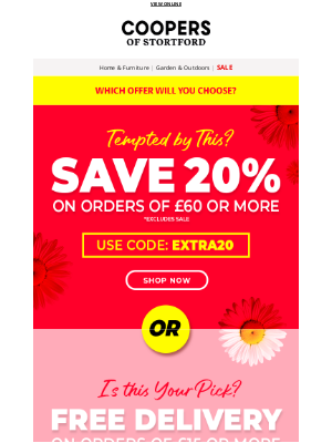 Two’s a Treat – 20% Off + Free Delivery for 2 Days Only!