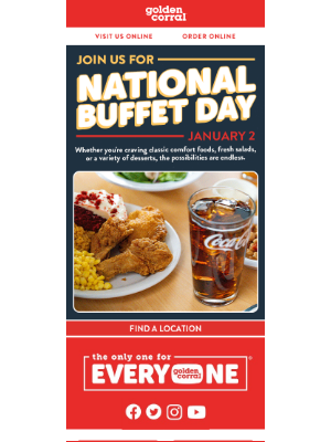 Golden Corral - January 2 is National Buffet Day