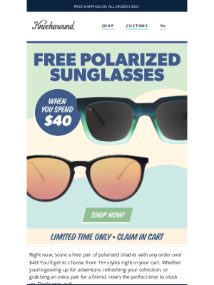 Knockaround - Norma, get your FREE polarized shades today!