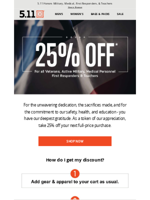 511tactical - 25% Off for Those Who Serve