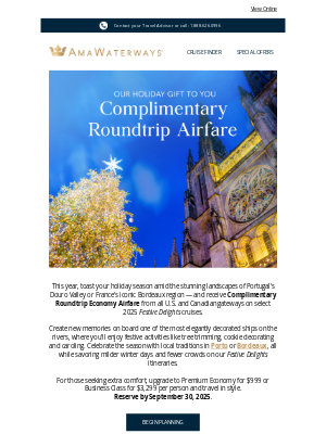 AmaWaterways - You’re Invited: Complimentary Airfare to Europe