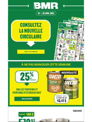 BMR (Canada) - Nouvelle circulaire 👉 Jusqu'au 30 avril