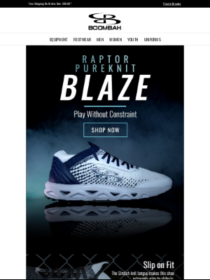 Boombah, Inc. - Play Without Constraint with the Raptor Pureknit Blaze!