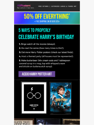 AllPosters - ⚡5 ways to celebrate Harry Potter's Birthday.