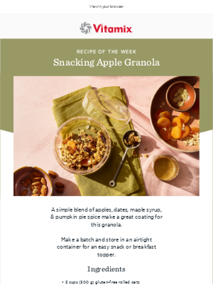 Vitamix - Recipe of the Week: Snacking Apple Granola | Whole for the Holidays