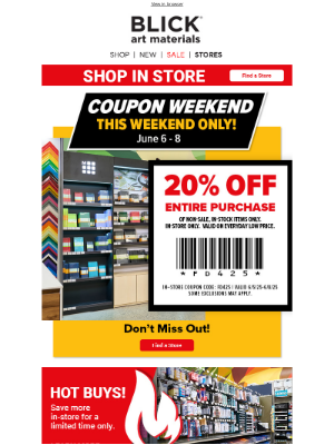 Blick Art Materials - Don't miss out: 20% Coupon!