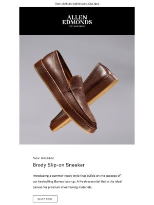 Allen Edmonds - Just in: A new, luxe slip-on sneaker
