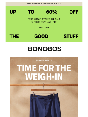 Bonobos - Pants From Super Light to Just Right