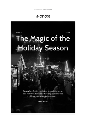 Monos - Explore the magic of the holiday season around the world