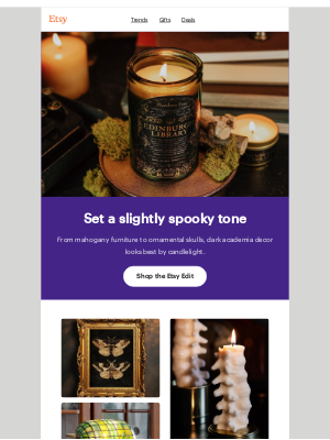 Etsy - Dark academia decor is a mood