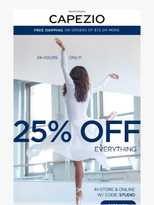 Capezio - 24-HOURS ONLY🚨 25% OFF SITEWIDE