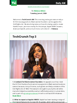 TechCrunch - Court rules Fearless Fund can’t issue grants to Black women founders