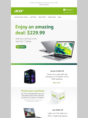 Acer - Beat the freeze with up to $1,000 in winter savings