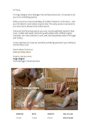 Parachute Home - A Special Invitation for Our Soho Community