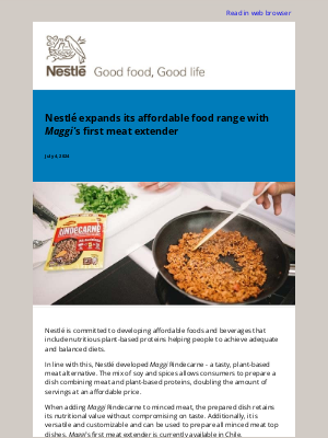 Nestle - Nestlé expands its affordable food range with Maggi's first meat extender