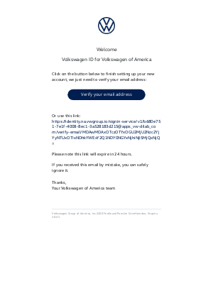 Volkswagen - Verify your email for Volkswagen of America