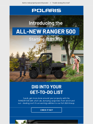 polaris - Introducing The RANGER 500: Starting At $9,999