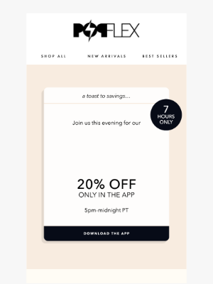POPFLEX - YOU’RE INVITED: ✨APP-Y HOUR Sale✨