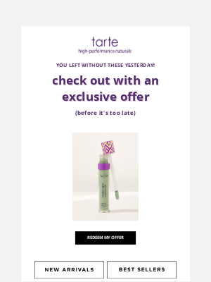 Tarte Cosmetics - CONFIRMED! your special offer awaits...