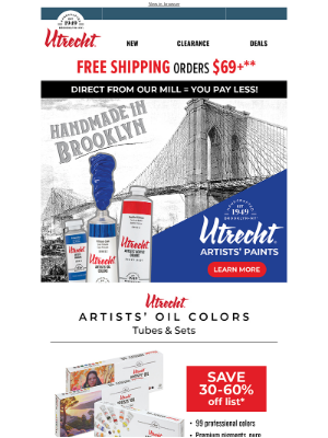 Utrecht Art Supplies - Proudly Made in the USA: Utrecht Artists’ Paints