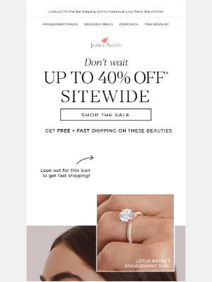 James Allen Rings - 40% off: It's Your Last Chance!