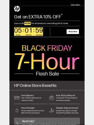 HP (Australia) - 7-Hour Flash Sale: Extra 10% OFF* Until Midnight!