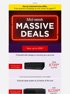 HP - Mid-week means great discounts!