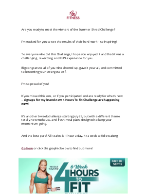 Nicole Wilkins - Check Out The Summer Shred Challenge Winners