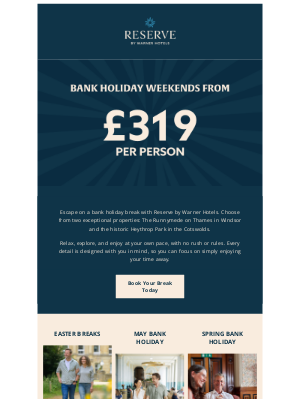 Warner Leisure Hotels (United Kingdom) - Celebrate the Bank Holiday with us
