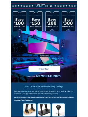 Uplift Desk - Last Chance: Memorial Day Deals End Soon!