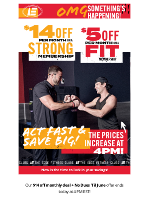 The Edge Fitness Clubs - Too Good to Pass Up (and too good to last) 👊