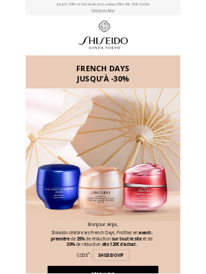 SHISEIDO (France) - Les French Days Shiseido en avant-première