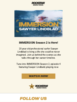 Rockstar Energy Drink - Tune in NOW! Sawyer Lindblad in Immersion Season 2