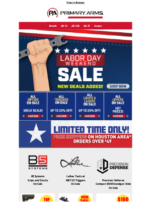 Primary Arms LLC - New Deals Added to Our Labor Day Weekend Sale🛒